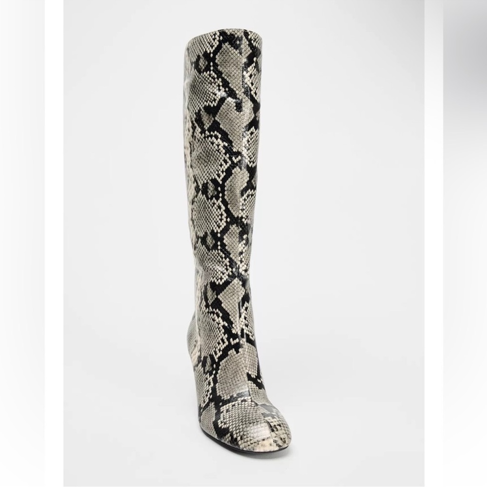 Zara Snake Skin Printed Pull On Boots 9 NWT - Picture 4 of 11